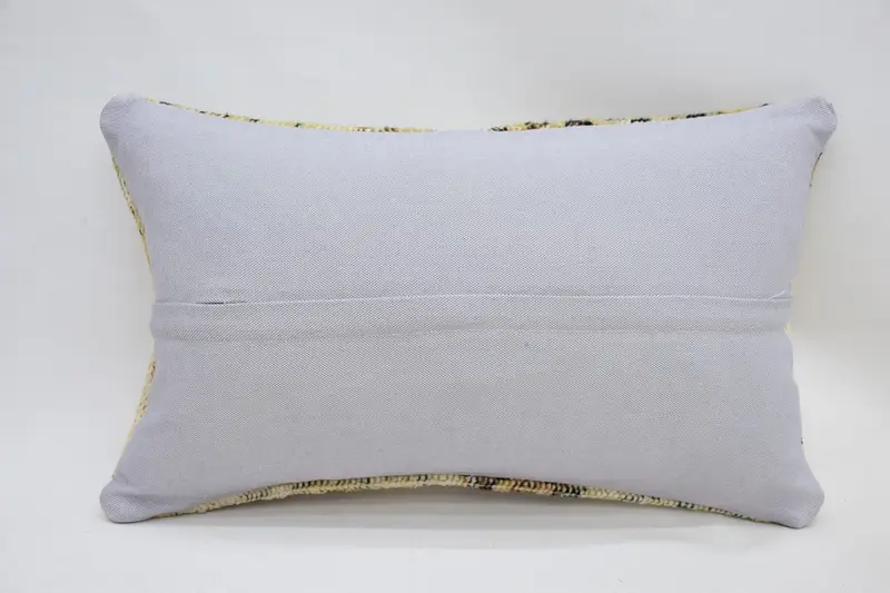 Kilim Rug Pillow Sham, Pillow for Couch, Pillow Case, 12x20 Beige Cushion Cover, Vintage Cushion Case, Vintage Pillow, Throw Kilim Pillow - 6
