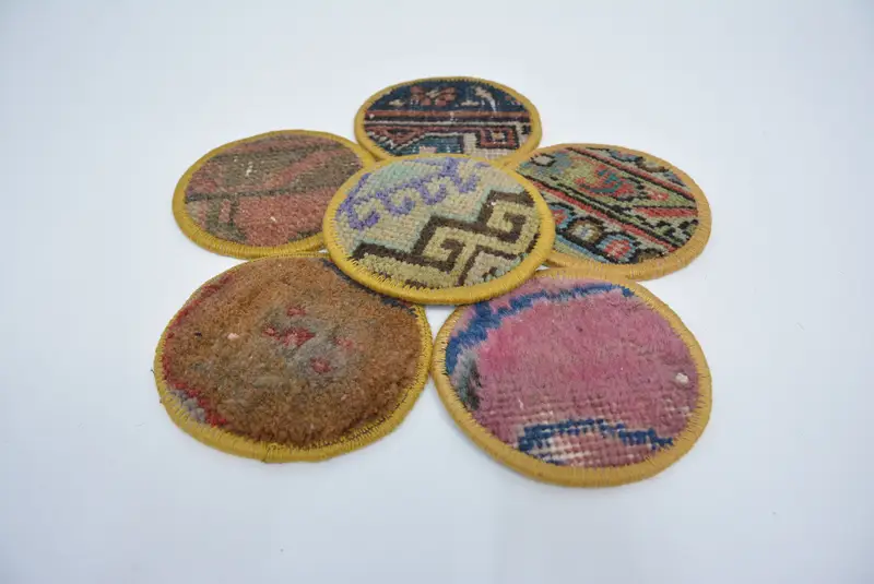 Posavasos redondos rosas y marrones, posavasos únicos de decoración de cocina Boho