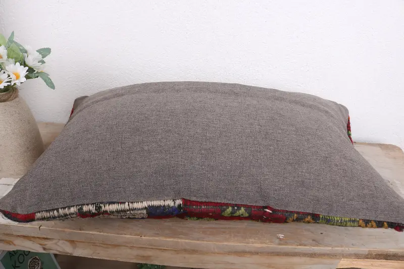 Pillow Cover, Vintage Pillow, Vintage Throw Pillow Cover, Nomadic Cushion, Turkish Kilim Pillow, Throw Kilim Pillow, 12x20 Green Cushion - 7