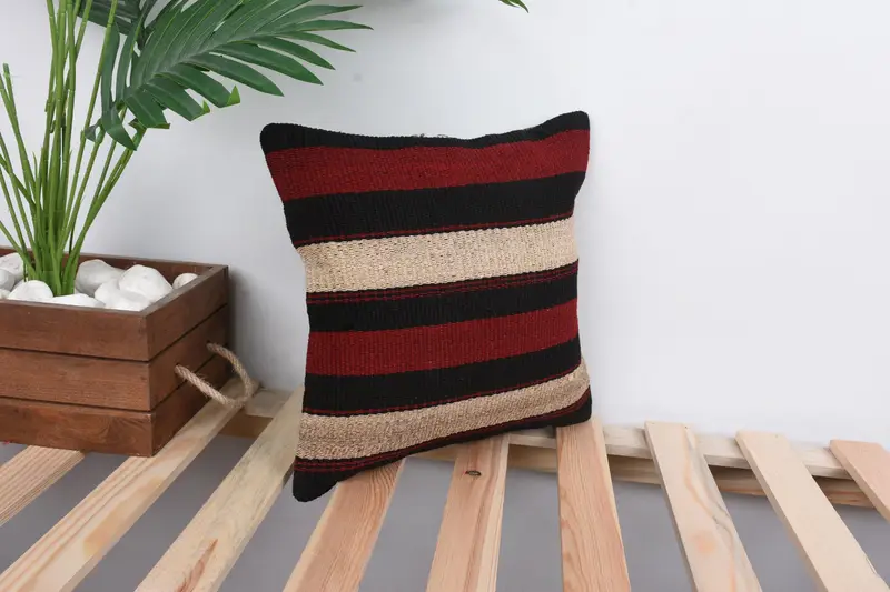 12x12 Red Pillow Case, Shabby Chic Cushion, Boho Pillow Sham Cover, Pillow Sham, Antique Pillows, Home Decor Pillow, Outdoor Bolster Pillow Sham - 4