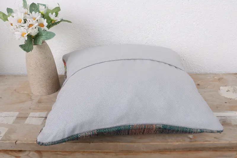 Gift Pillow, Rustic Cushion Case, Antique Pillows, Throw Kilim Pillow, Cotton Cushion, 12x12 Red Cushion Case, Pillow Case, Bright Cushion Cover - 7
