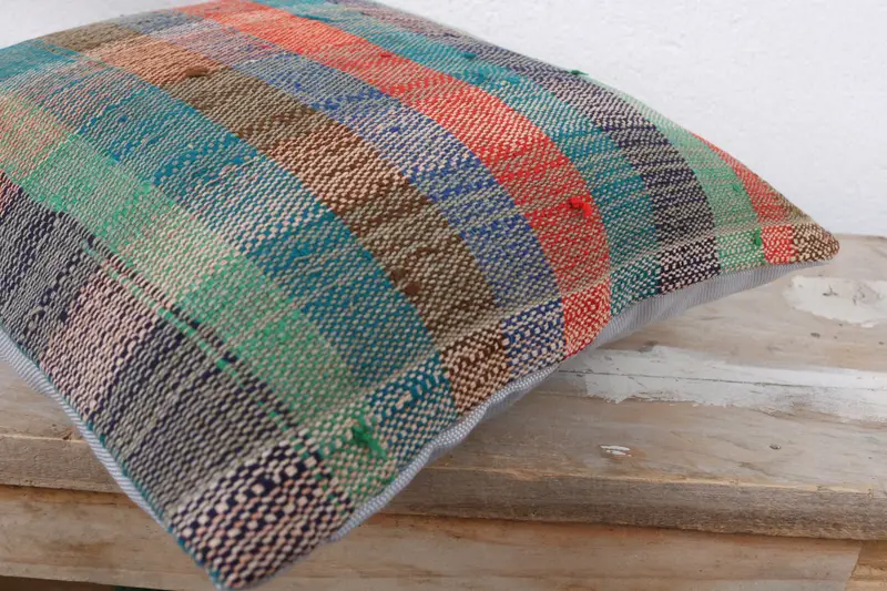 Gift Pillow, Rustic Cushion Case, Antique Pillows, Throw Kilim Pillow, Cotton Cushion, 12x12 Red Cushion Case, Pillow Case, Bright Cushion Cover - 6