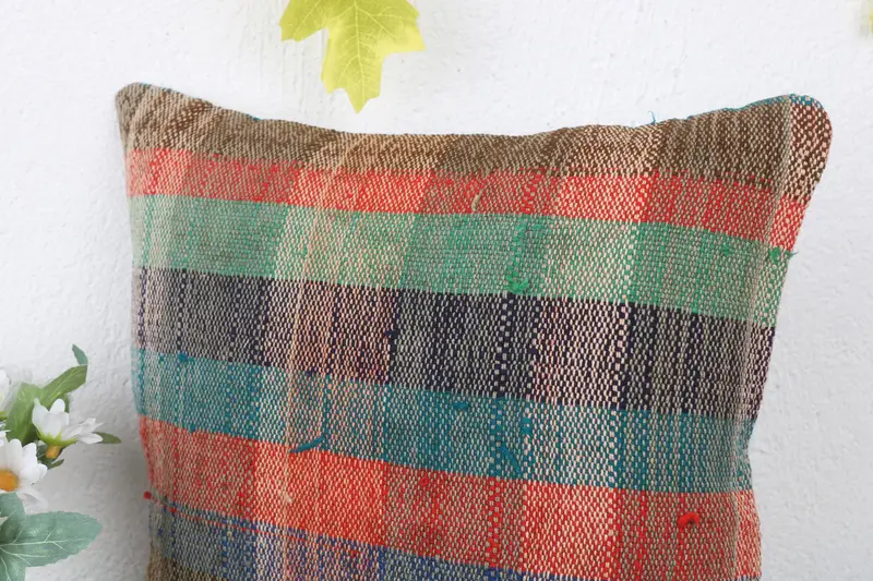 Gift Pillow, Rustic Cushion Case, Antique Pillows, Throw Kilim Pillow, Cotton Cushion, 12x12 Red Cushion Case, Pillow Case, Bright Cushion Cover - 5