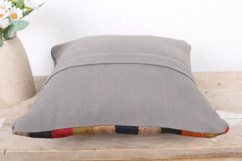 Ethnical Kilim Rug Pillow, Pillow, Turkish Rugs Cushion, 12x12 Blue Cushion, Gift Pillow, Boho Pillow, Boho Throw Pillow Cover - 7
