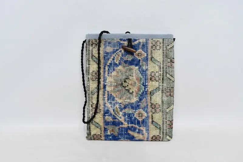 スチームパンク クロスボディ キリム バッグ 調節可能なストラップ付き ウール ヴィンテージ モチーフ キリム バッグ