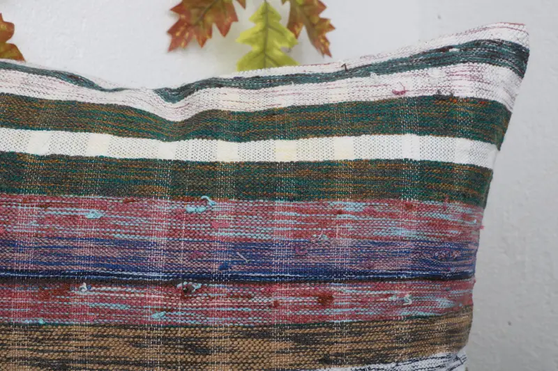 Kilim Cushion Sham, 20x20 Blue Pillow Case, Colorful Cushion Cover, Vintage Kilim Throw Pillow, Cushion Cover, Ethnical Kilim Rug Pillow - 5