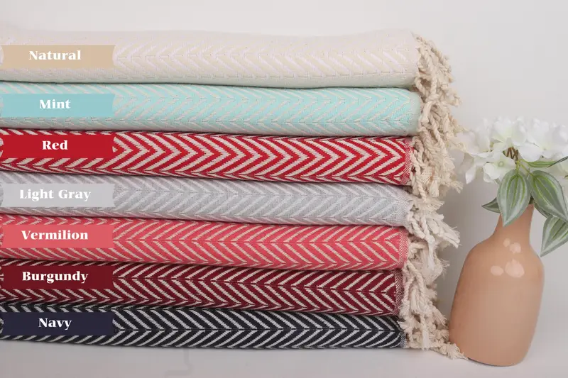 70x40 Cotton Zig zag Towel, Personalized Turkish Towel, Beach Theme Wedding Gift, Birthday Gift, Peshtemal Towel, Personalized Beach Towel - 1