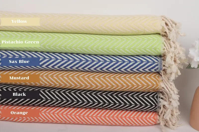 70x40 Cotton Zig zag Towel, Personalized Turkish Towel, Beach Theme Wedding Gift, Birthday Gift, Peshtemal Towel, Personalized Beach Towel - 2