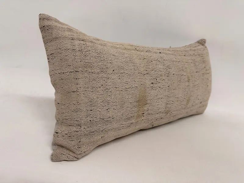 12x24 Beige Pillow, Interior Designer Pillow, Handmade Kilim Cushion, Retro Throw Cushion, Knitted Pillow, Pillow, Kilim Pillow, Vintage Pillow - 4