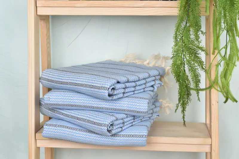 Organic Turkish towel, Hammam towel, Embroidered Towel, Sand-resistant Turkish towel for the beach, Memorial Gift, 70x40 Cotton Striped Towel - 7