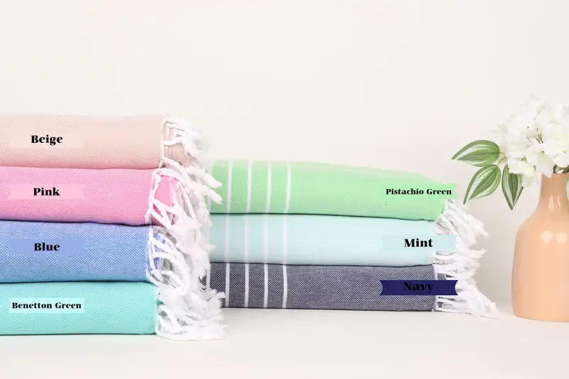 Personalized Gift, Valentines Day Gift, 70x40 Cotton Striped Towel, Bridemaids Beach Towel, Sand-Resistant Peshtemal, Custom Gift, Peshtemal Towel - 1