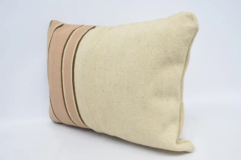 Living Room Throw Pillow Cover, Pillow Cover, Pillow for Couch, 20x28 Beige Cushion, Handmade Kilim Cushion, Kilim Cushion Sham - 4
