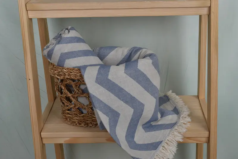 Home Decor Gifts, Embroidery Towels, Travel towel, Yoga Towel, Handmade Gift, 70x40 Cotton Zigzag Design Towel, Authentic Turkish hammam peshtemal - 4