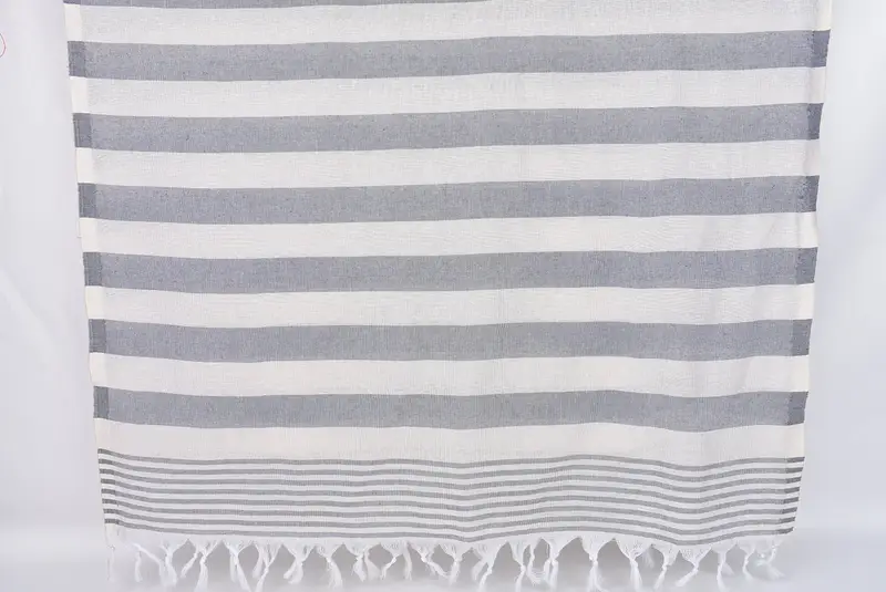 Bachelor Gift, Organic Turkish towel, Embroidered Beach Towel, Summer Towel, Hammam towel, Turkish hand towel, 68x36 Cotton Striped Towel - 8