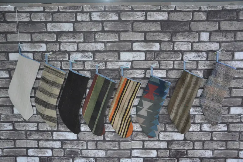 Festive Christmas Ornaments Pattern, 9 Inch Wide Christmas Stocking