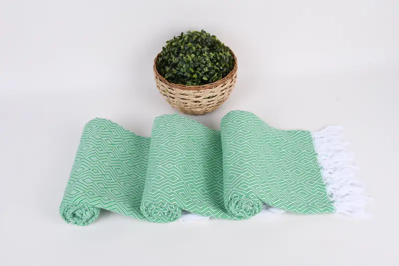 74x40 Cotton Diamond Towel, Monogrammed Beach Towel, Organic Turkish towel, Peshtemal, Turkish Bath Towel Set, Beach Wedding Favor, Travel towel - 8