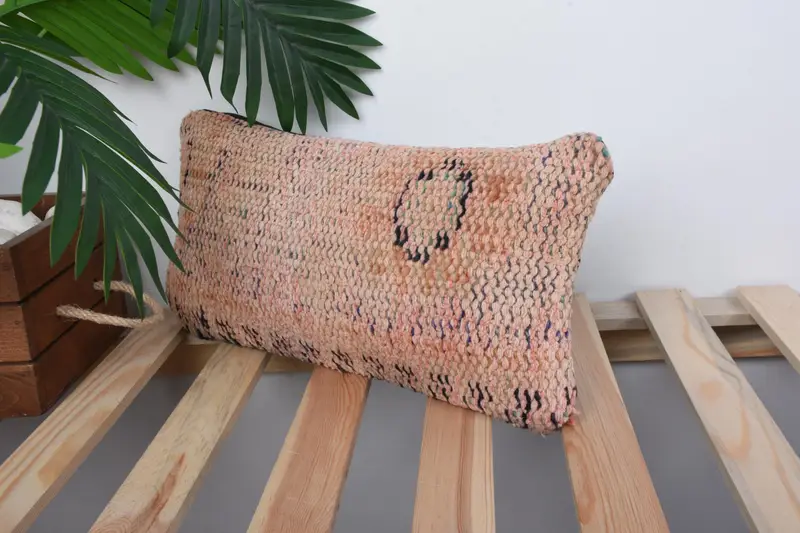 Square Throw Cushion Case, Handmade Kilim Cushion, Pillow for Sofa, 8x16 Orange Pillow Case, Pillow Sham, Ethnical Kilim Rug Pillow - 5