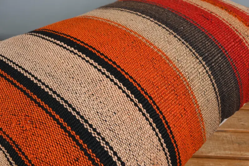 16x24 Orange Pillow Case, Vintage Pillow Sham, Cushion Cover, Handmade Kilim Cushion, Cozy Throw Pillow Sham, Pillow for Couch, Vintage Kilim Pillow - 3