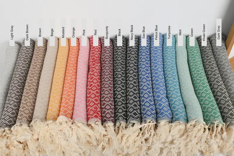 Eco-Friendly Turkish Towel, Bridesmaid Gifts Personalized, 70x40 Cotton Diamond Towel, Travel towel, Hammam towel, Absorbent Turkish towel - 1