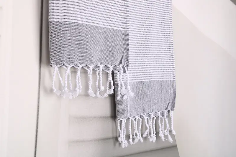 Düğün iyilikleri, ev dekor hediyeleri, en iyi arkadaş düğün hediyesi, monogram el havlu, 40x18 pamuklu çizgili havlu, büyükanne hediyesi, nedime hediyeleri - 8