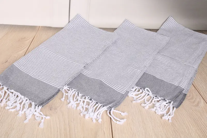 Düğün iyilikleri, ev dekor hediyeleri, en iyi arkadaş düğün hediyesi, monogram el havlu, 40x18 pamuklu çizgili havlu, büyükanne hediyesi, nedime hediyeleri - 6