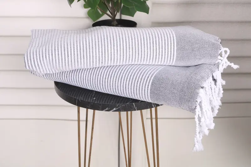 Düğün iyilikleri, ev dekor hediyeleri, en iyi arkadaş düğün hediyesi, monogram el havlu, 40x18 pamuklu çizgili havlu, büyükanne hediyesi, nedime hediyeleri - 3