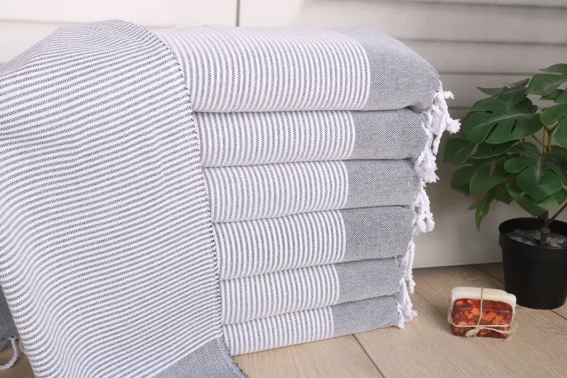 Düğün iyilikleri, ev dekor hediyeleri, en iyi arkadaş düğün hediyesi, monogram el havlu, 40x18 pamuklu çizgili havlu, büyükanne hediyesi, nedime hediyeleri - 1