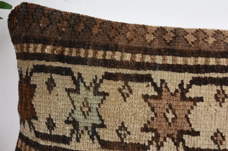 Pillow for Couch, Vintage Kilim Throw Pillow, Cushion, Sustainable Cushion Case, 12x24 Beige Cushion Case, Vintage Pillow - 2