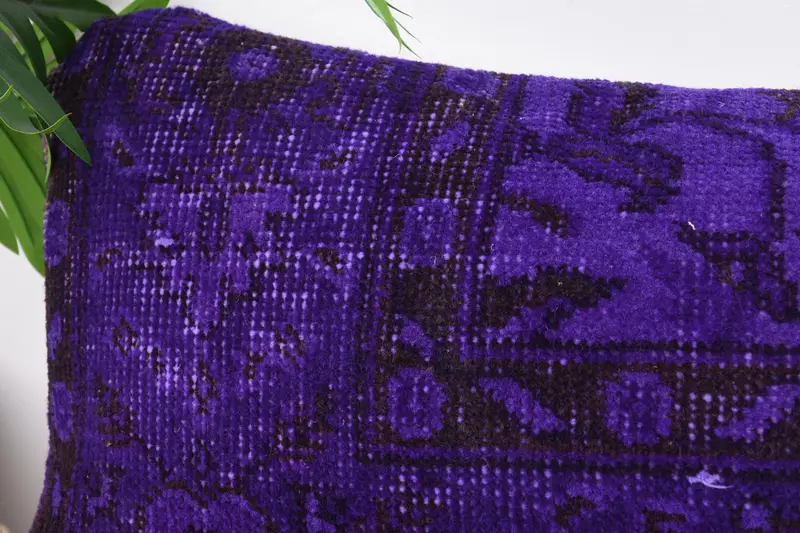 Vintage Kilim Throw Pillow, Turkish Kilim Pillow, Pillow Cover, One Of A Kind Pillow Sham, 12x36 Purple Pillow, Vintage Kilim Pillow - 2