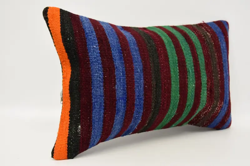 Pillow Sham, 12x20 Brown Pillow Case, Handmade Throw Pillow Cover, Outdoor Cushion Cover, Pillow for Sofa, Turkish Pillow, Ethnical Kilim Rug Pillow - 3