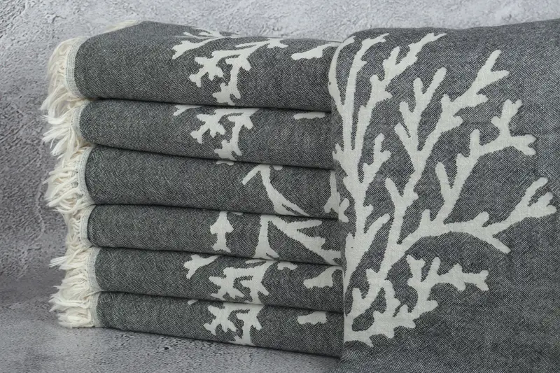 Floral Patterned Towel, Beach Size Towel, Sand-free towel, Luxury towel, 68x36 Cotton Tree Design, Gift For Boyfriend, Monogrammed Beach Towel - 2