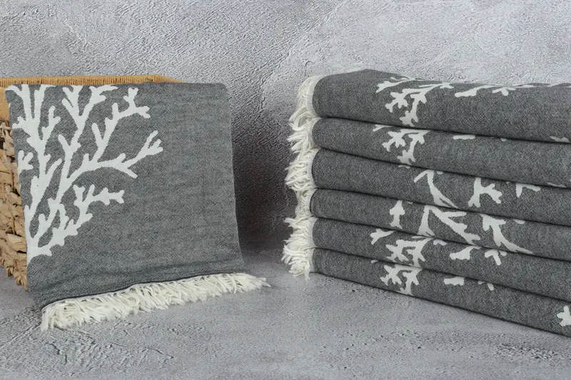 Floral Patterned Towel, Beach Size Towel, Sand-free towel, Luxury towel, 68x36 Cotton Tree Design, Gift For Boyfriend, Monogrammed Beach Towel - 4
