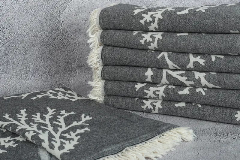 Floral Patterned Towel, Beach Size Towel, Sand-free towel, Luxury towel, 68x36 Cotton Tree Design, Gift For Boyfriend, Monogrammed Beach Towel - 3