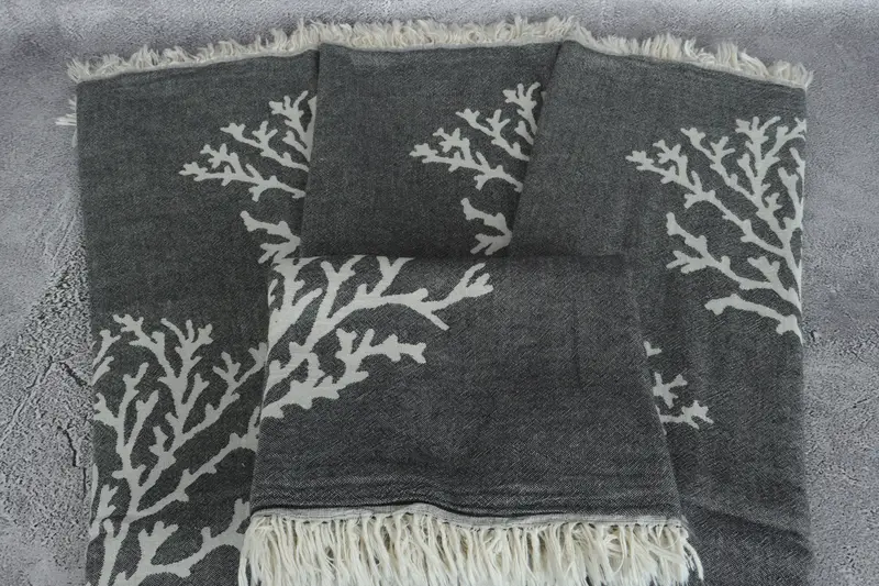 Floral Patterned Towel, Beach Size Towel, Sand-free towel, Luxury towel, 68x36 Cotton Tree Design, Gift For Boyfriend, Monogrammed Beach Towel - 5