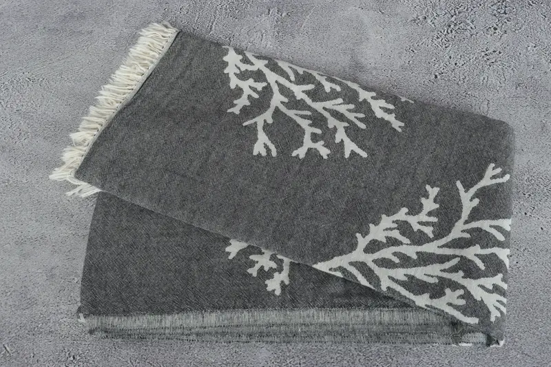 Floral Patterned Towel, Beach Size Towel, Sand-free towel, Luxury towel, 68x36 Cotton Tree Design, Gift For Boyfriend, Monogrammed Beach Towel - 7