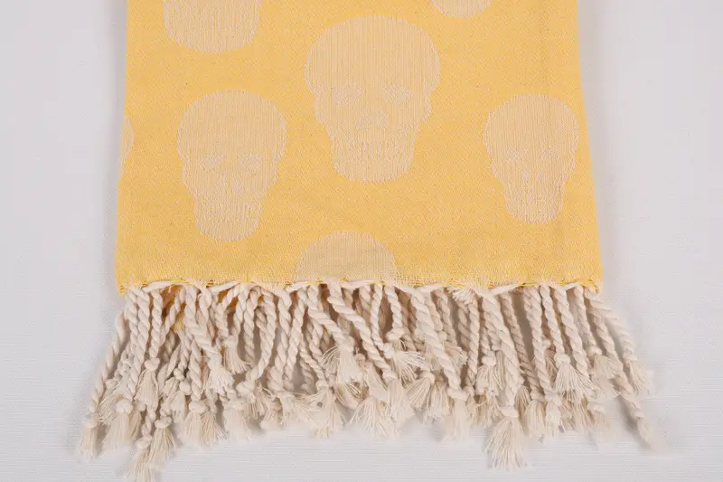Bridal Shower Favors, Lightweight Turkish towel, Employee Gifts, Summer Gift Ideas, 68x36 Cotton Skull Patterned Towel, Personalized Gifts - 4