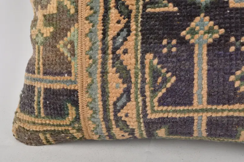 Ethnical Kilim Rug Pillow, Pillow Cover, Boho Pillow Sham Cover, 12x24 Blue Pillow, Interior Designer Pillow, Car Pillow Case - 4