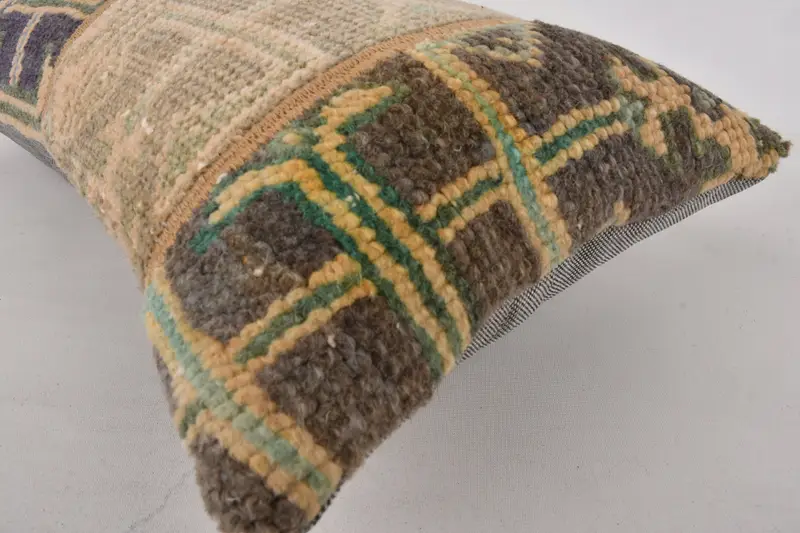 Ethnical Kilim Rug Pillow, Pillow Cover, Boho Pillow Sham Cover, 12x24 Blue Pillow, Interior Designer Pillow, Car Pillow Case - 7