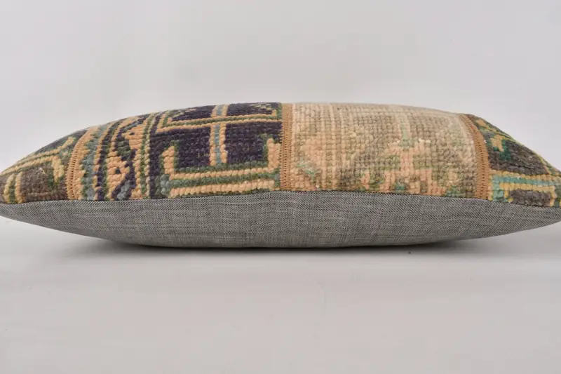 Ethnical Kilim Rug Pillow, Pillow Cover, Boho Pillow Sham Cover, 12x24 Blue Pillow, Interior Designer Pillow, Car Pillow Case - 5