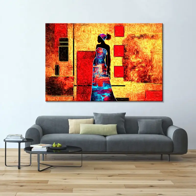 African Women Canvas Art, Ethnic Canvas, African Wall Art, South African Art, Large Canvas Print, Modern African Art, African Retro Art, - 5