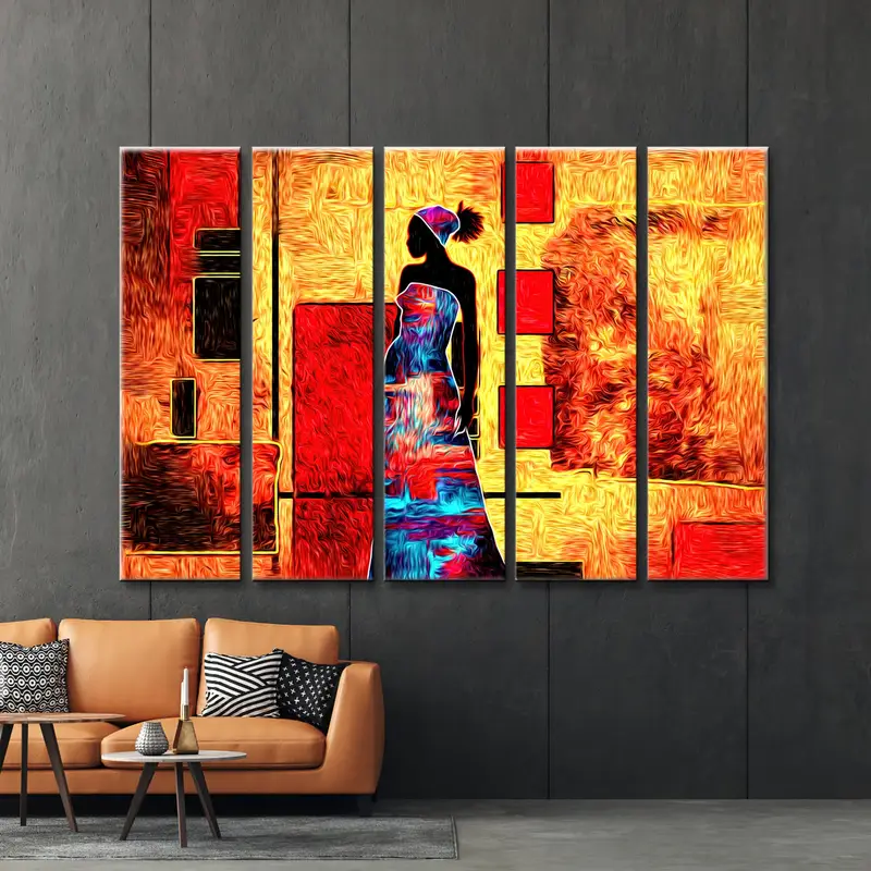 African Women Canvas Art, Ethnic Canvas, African Wall Art, South African Art, Large Canvas Print, Modern African Art, African Retro Art, - 3