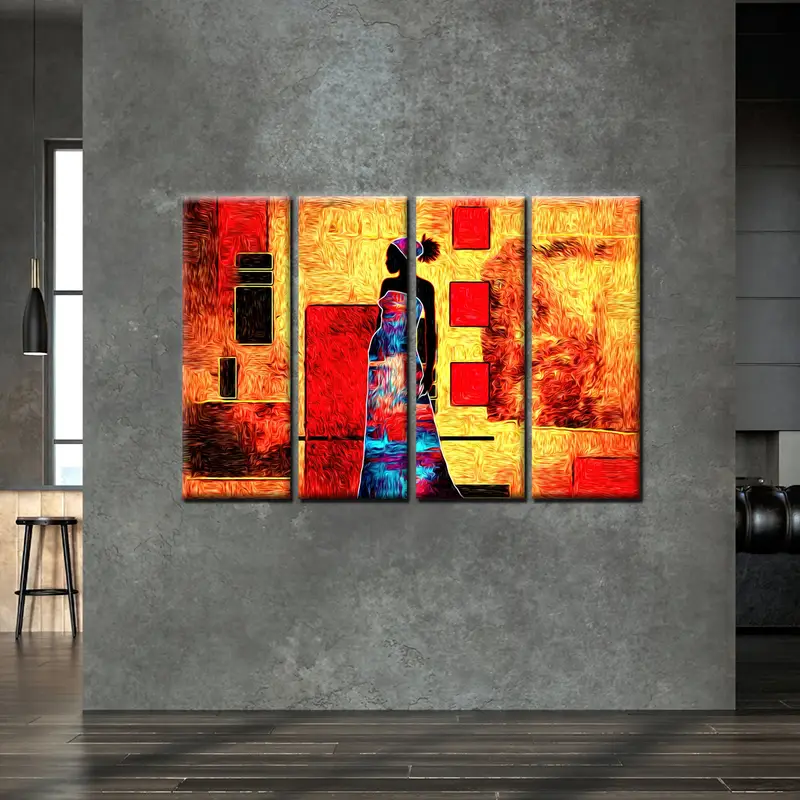 African Women Canvas Art, Ethnic Canvas, African Wall Art, South African Art, Large Canvas Print, Modern African Art, African Retro Art, - 2