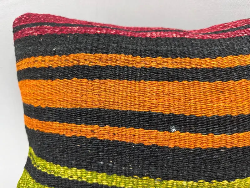 Antique Pillows, Vintage Cushion Cover, Garden Pillow Case, Boho Pillow, Kilim Pillow, Southwestern Pillow, Cushion, 12x20 Orange Cushion - 5