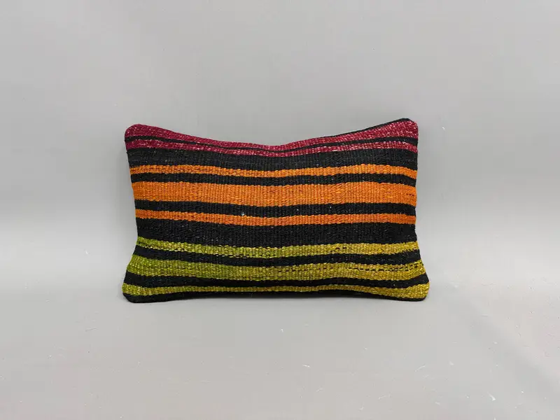 Antique Pillows, Vintage Cushion Cover, Garden Pillow Case, Boho Pillow, Kilim Pillow, Southwestern Pillow, Cushion, 12x20 Orange Cushion - 4