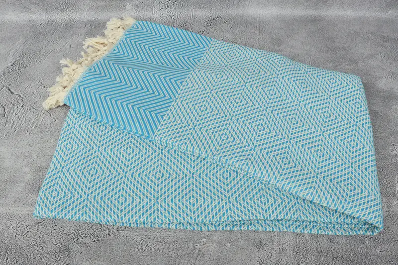 Welcome Wedding Gift, Boho Throw Blankets, Family Gift Basket, 92x80 Cotton Diamond Towel, Bachelorette Party Favors, Decorative Blanket - 6