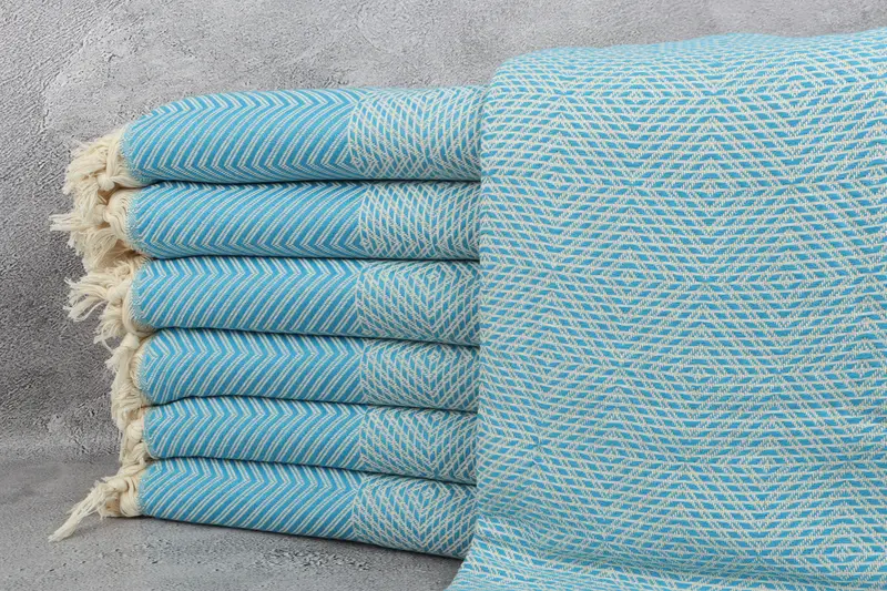 Welcome Wedding Gift, Boho Throw Blankets, Family Gift Basket, 92x80 Cotton Diamond Towel, Bachelorette Party Favors, Decorative Blanket - 1