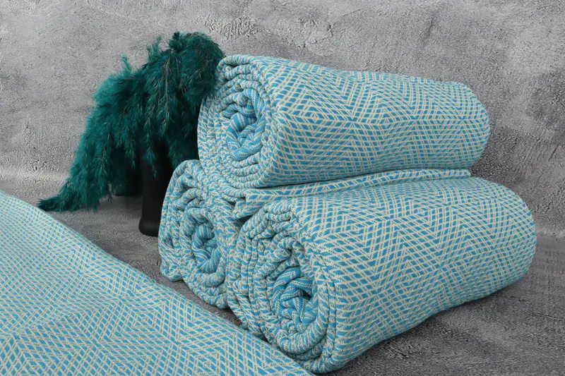 Welcome Wedding Gift, Boho Throw Blankets, Family Gift Basket, 92x80 Cotton Diamond Towel, Bachelorette Party Favors, Decorative Blanket - 8