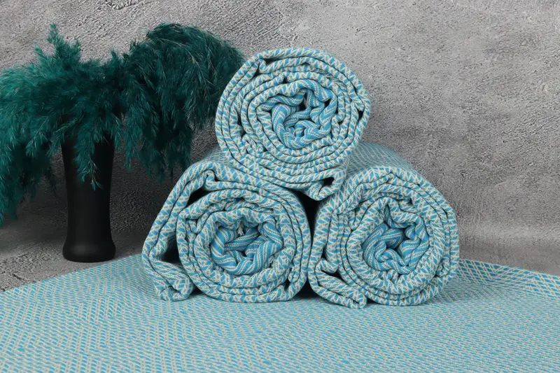 Welcome Wedding Gift, Boho Throw Blankets, Family Gift Basket, 92x80 Cotton Diamond Towel, Bachelorette Party Favors, Decorative Blanket - 7