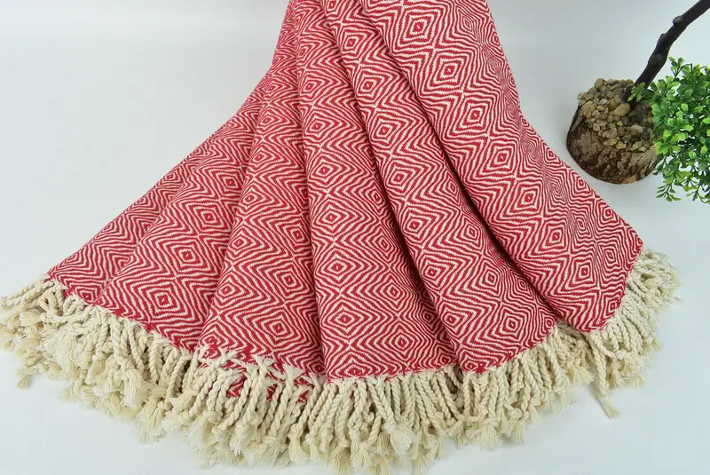 Guest Towel, 70x40 Cotton Zigzag Diamond Towel, Best Wedding Gift, Turkish towel, Beach Towel Gift, Peshtemal, Best Friend Gift, Organic Beach Towel - 4