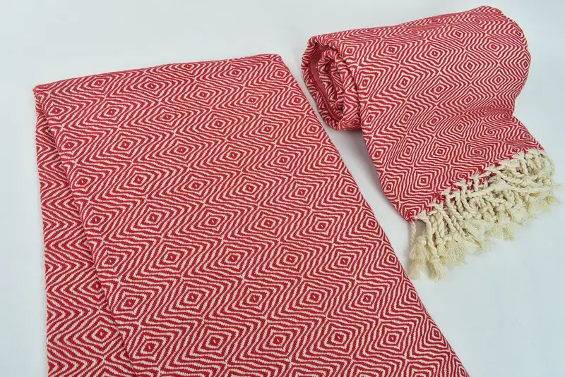 Guest Towel, 70x40 Cotton Zigzag Diamond Towel, Best Wedding Gift, Turkish towel, Beach Towel Gift, Peshtemal, Best Friend Gift, Organic Beach Towel - 7